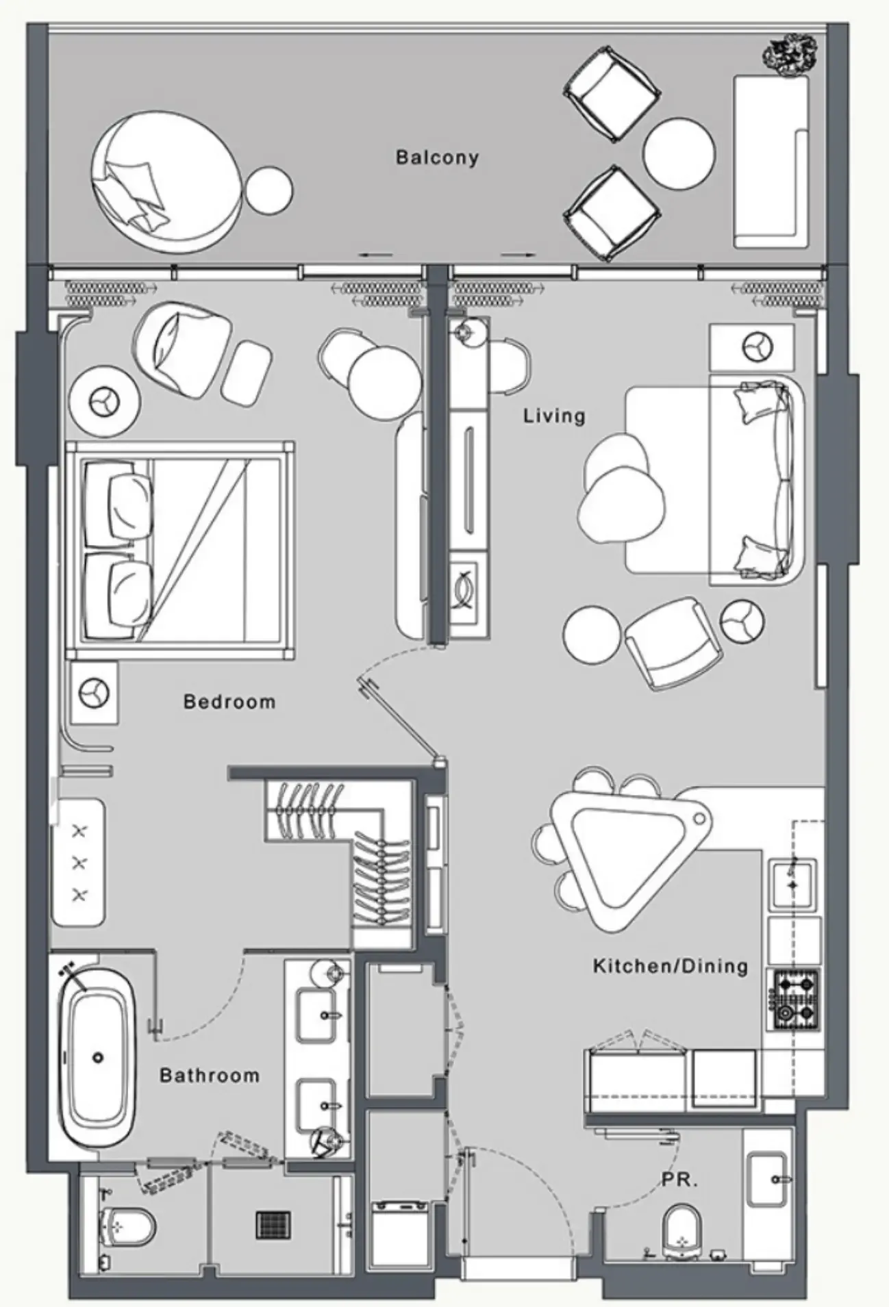 1 bedroom Apartments floor plan at JW Marriott Residences and Resort