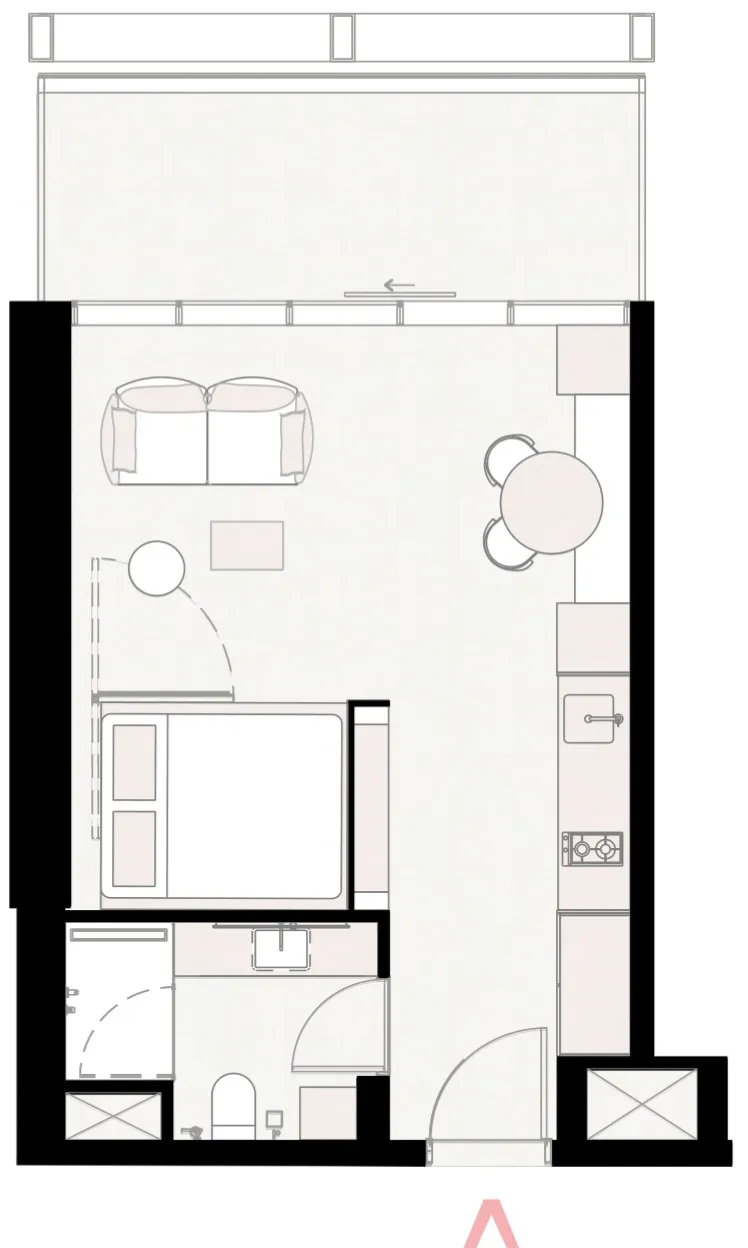 0 bedroom Apartments floor plan at UPSIDE Living