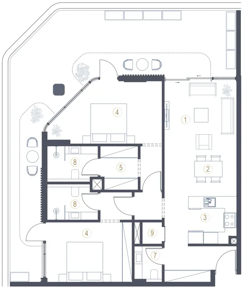 2 bedroom Apartments floor plan at Liora