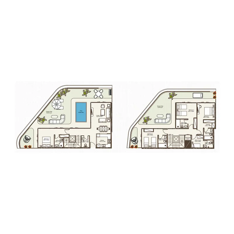 4 bedroom Apartments floor plan at Bab Al Qasr Sea View Residence 51