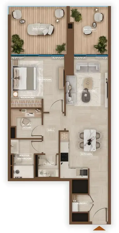 1 bedroom Apartments floor plan at Sky Hills Astra