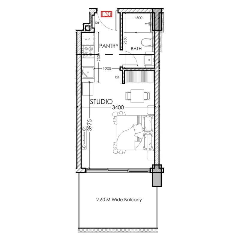 0 bedroom Apartments floor plan at Al Haseen Residences 5