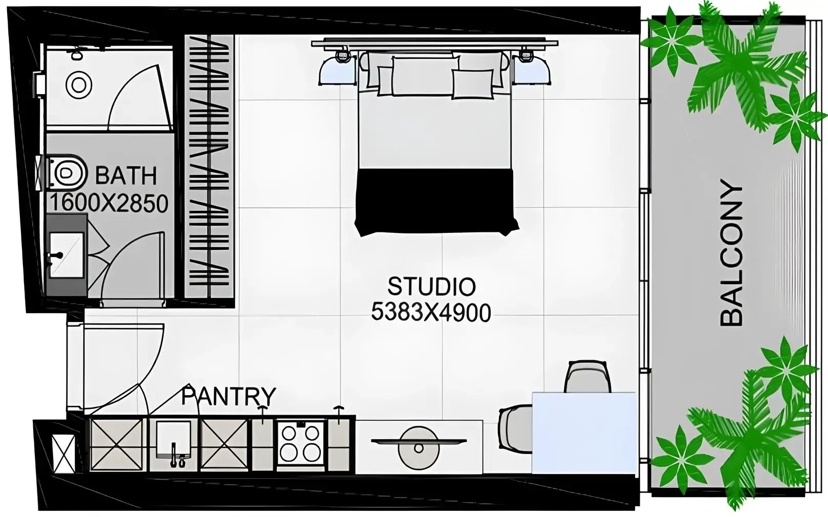 0 bedroom Apartments floor plan at The Community Sports Arena