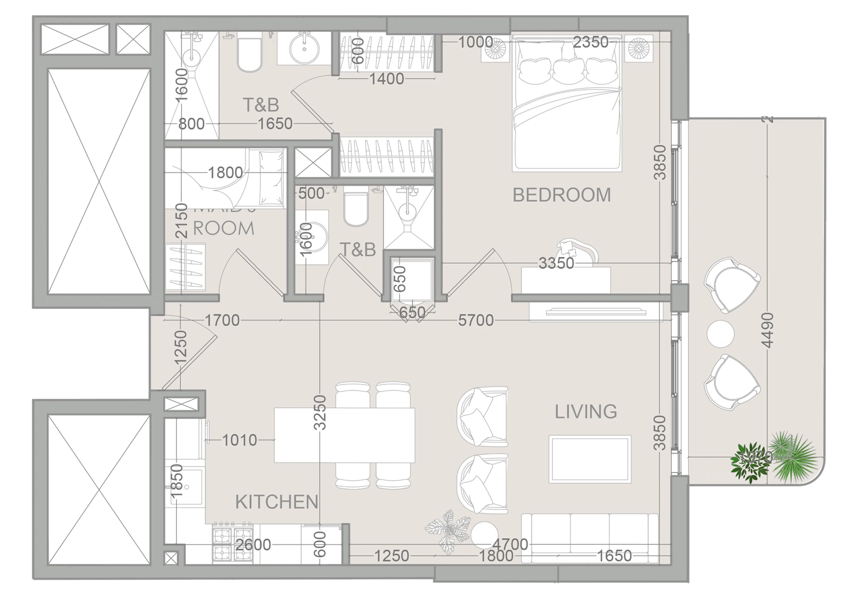 1.5 bedroom Apartments floor plan at TETR1S Tower