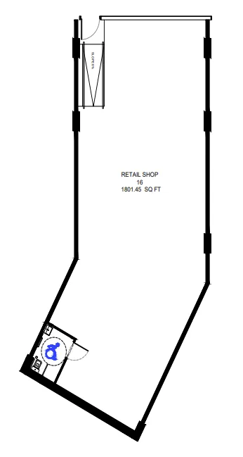  bedroom Retail floor plan at Binghatti Flare