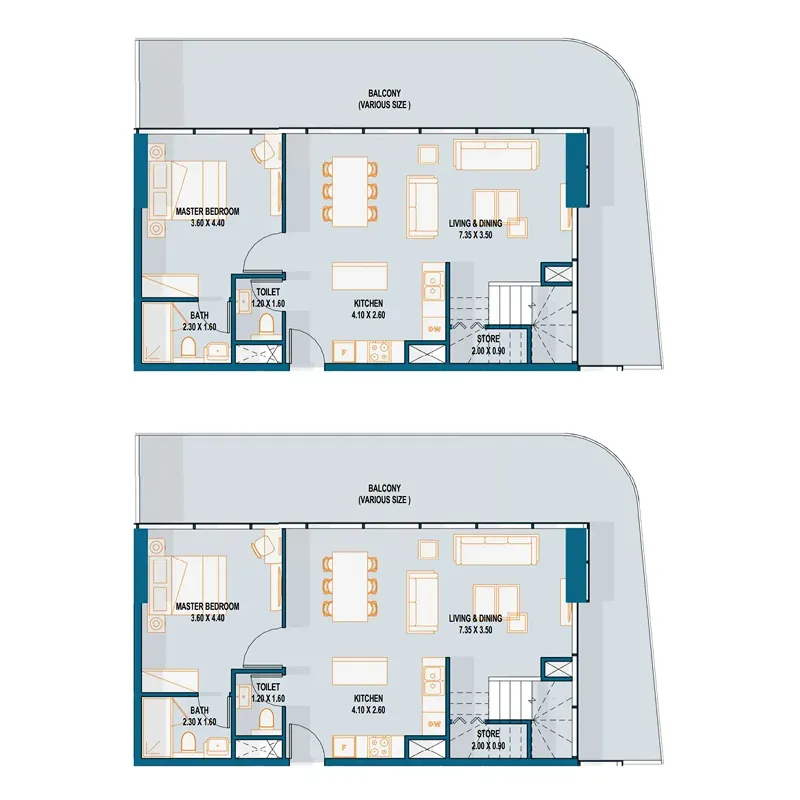4 bedroom Penthouse floor plan at Reportage Tower
