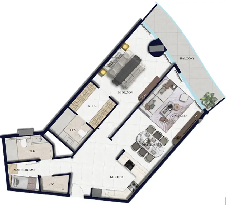 1 bedroom Apartments floor plan at Xenia Residence