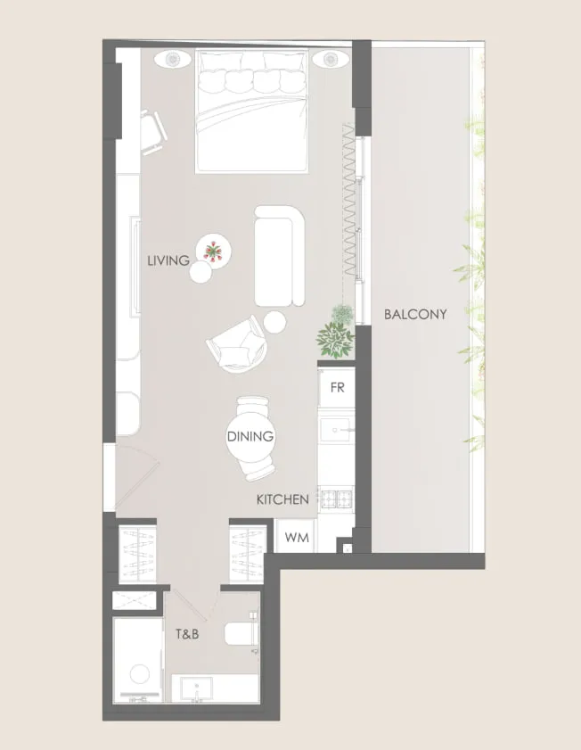 0 bedroom Apartments floor plan at Delvara Residence
