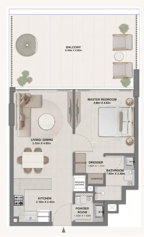 1 bedroom Apartments floor plan at Woodland Crest