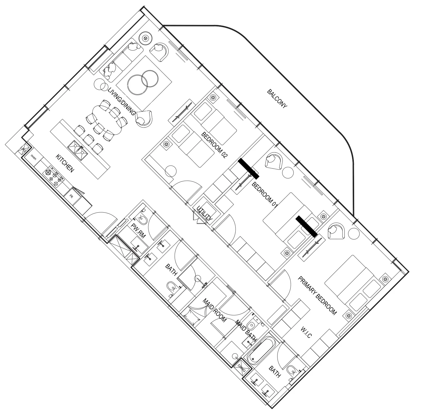 3 bedroom Apartments floor plan at Parkway by Prestige One