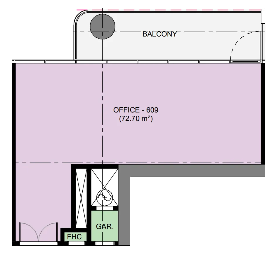  bedroom Office floor plan at Azizi Emerald