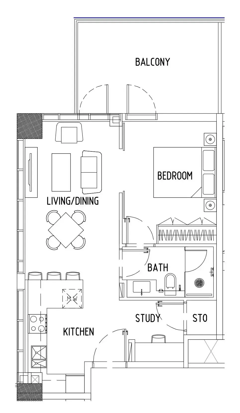 1 bedroom Apartments floor plan at Damac District