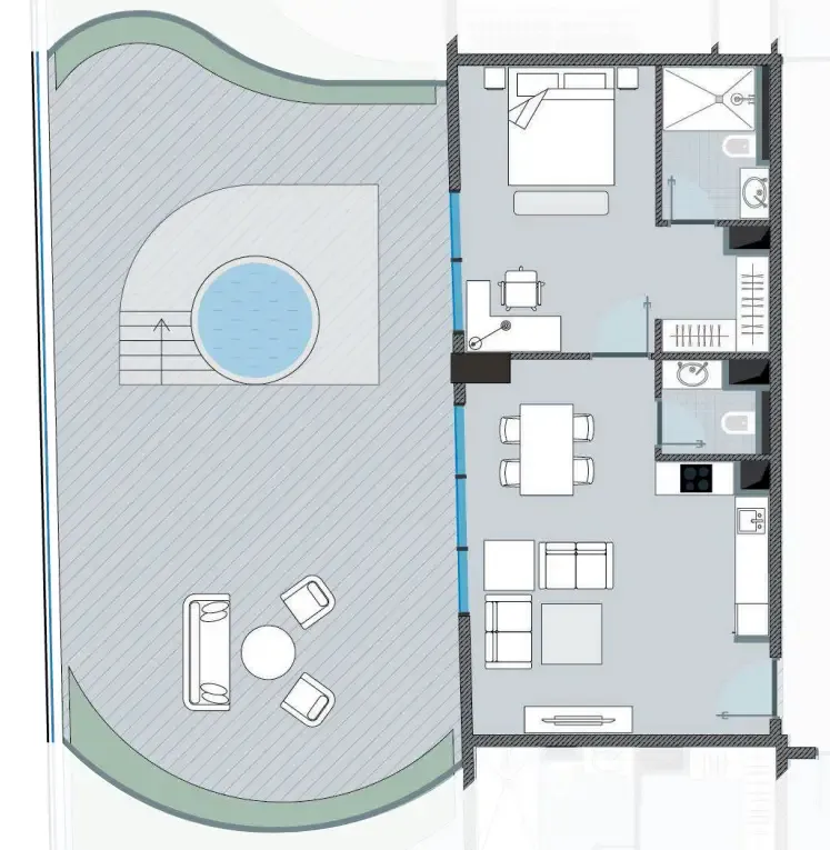 1 bedroom Apartments floor plan at NEXT Coral