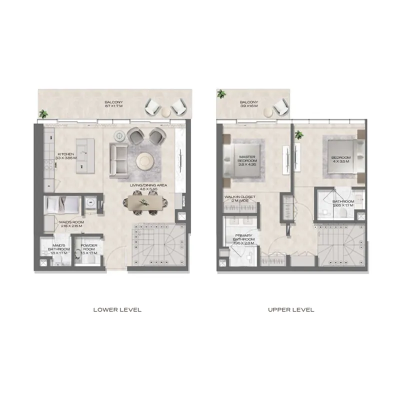 2 bedroom Apartments floor plan at DWTN Residences