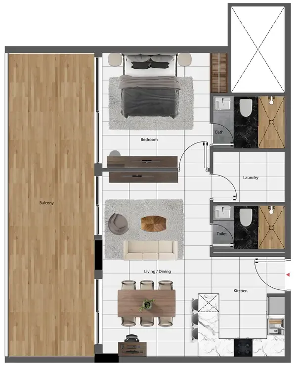 1 bedroom Apartments floor plan at Park Lane 2 by Heilbronn