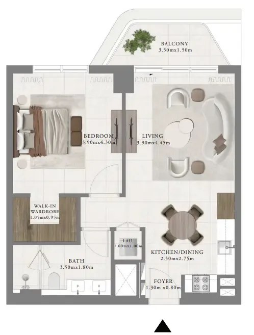 1 bedroom Apartments floor plan at Sera 2
