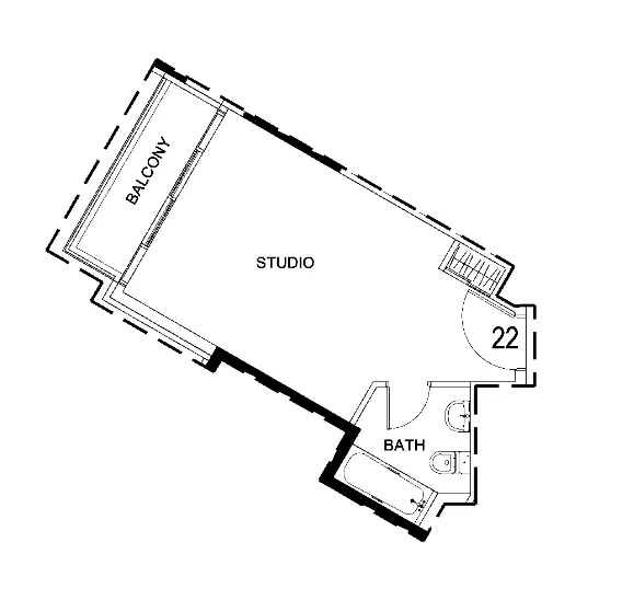 0 bedroom Apartments floor plan at Damac Hills 2 - Hotel Edge by Rotana
