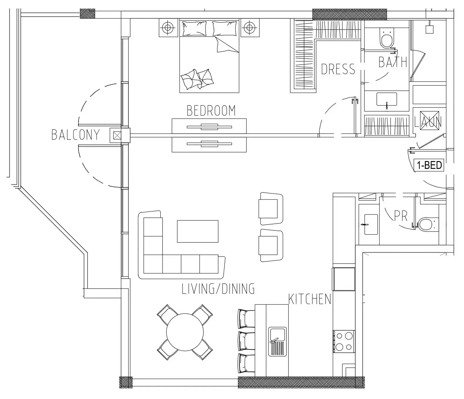1 bedroom Apartments floor plan at Damac Riverside Views