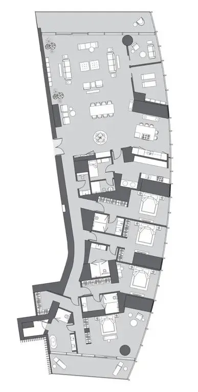 4.5 bedroom Penthouse floor plan at Six Senses Residence
