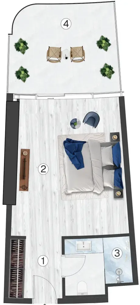 0 bedroom Apartments floor plan at Radisson Blu Hotel & Residences