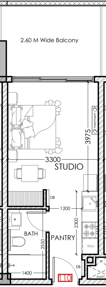 0 bedroom Apartments floor plan at Al Haseen Residences 5