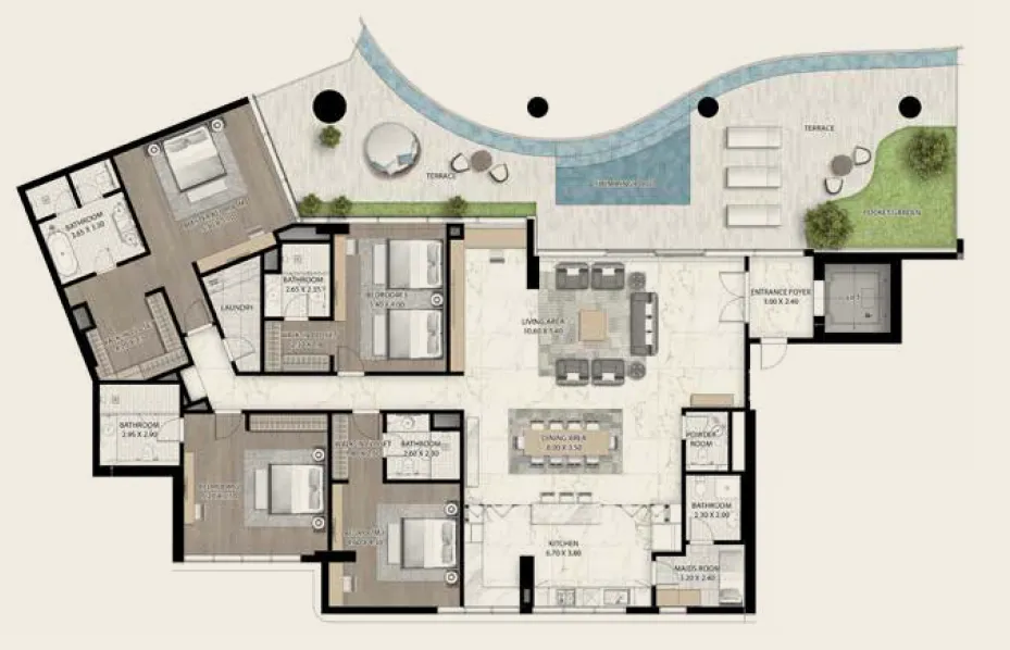 4 bedroom Apartments floor plan at Cavalli Couture