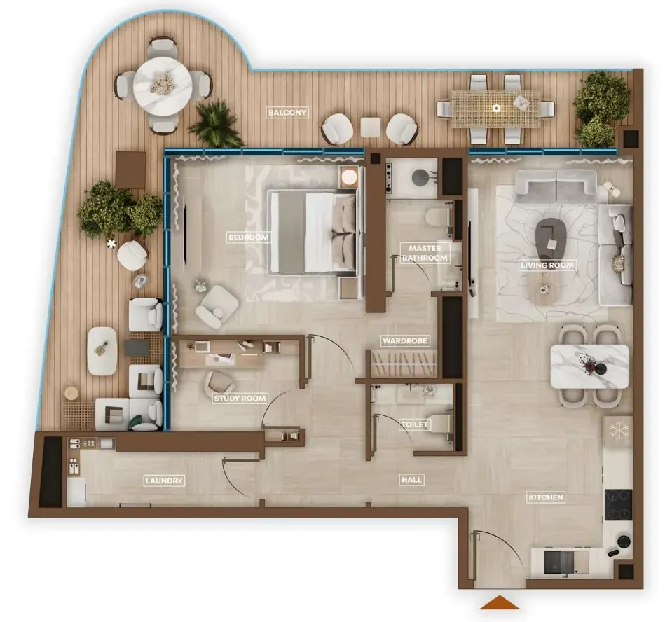 1 bedroom Apartments floor plan at Sky Hills Astra