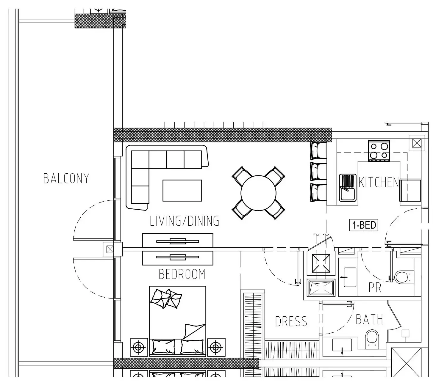 1 bedroom Apartments floor plan at Damac Riverside Views