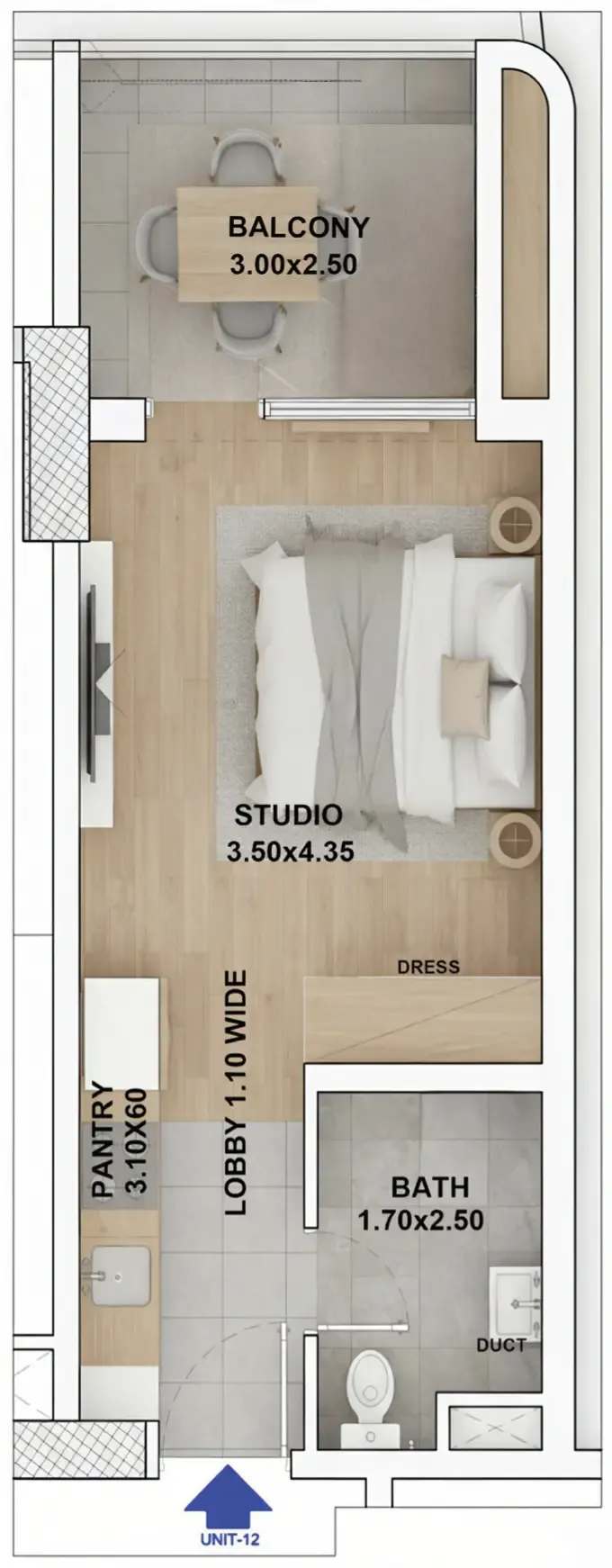 0 bedroom Apartments floor plan at RR Residence