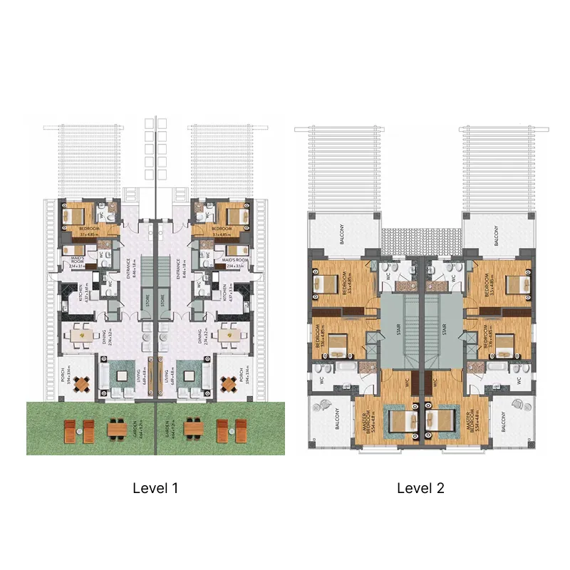 4 bedroom Villa floor plan at Al Habtoor Polo Resort Villas