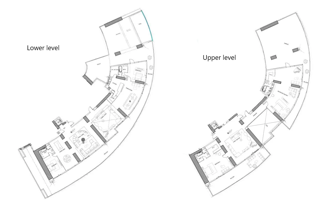 3 bedroom Penthouse floor plan at Cavalli Tower
