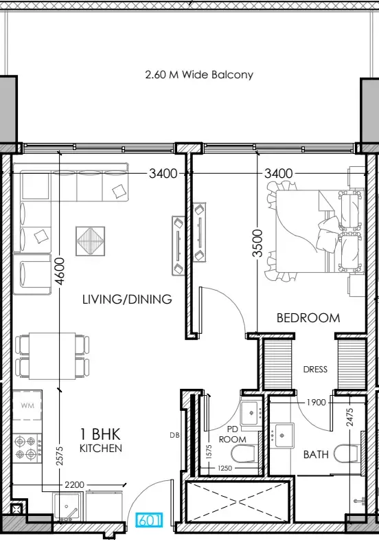 1 bedroom Apartments floor plan at Al Haseen Residences 5