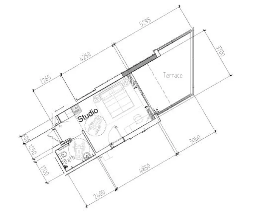 0 bedroom Apartments floor plan at Damac Hills 2 - Hotel Edge by Rotana