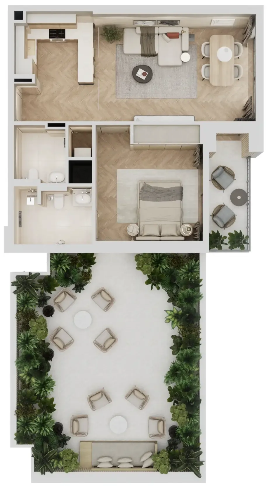 1 bedroom Apartments floor plan at Arisha Terraces