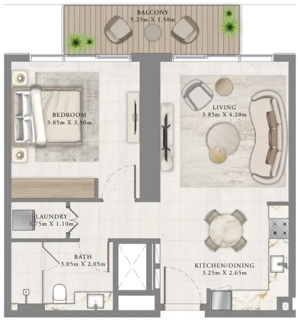 1 bedroom Apartments floor plan at Seapoint