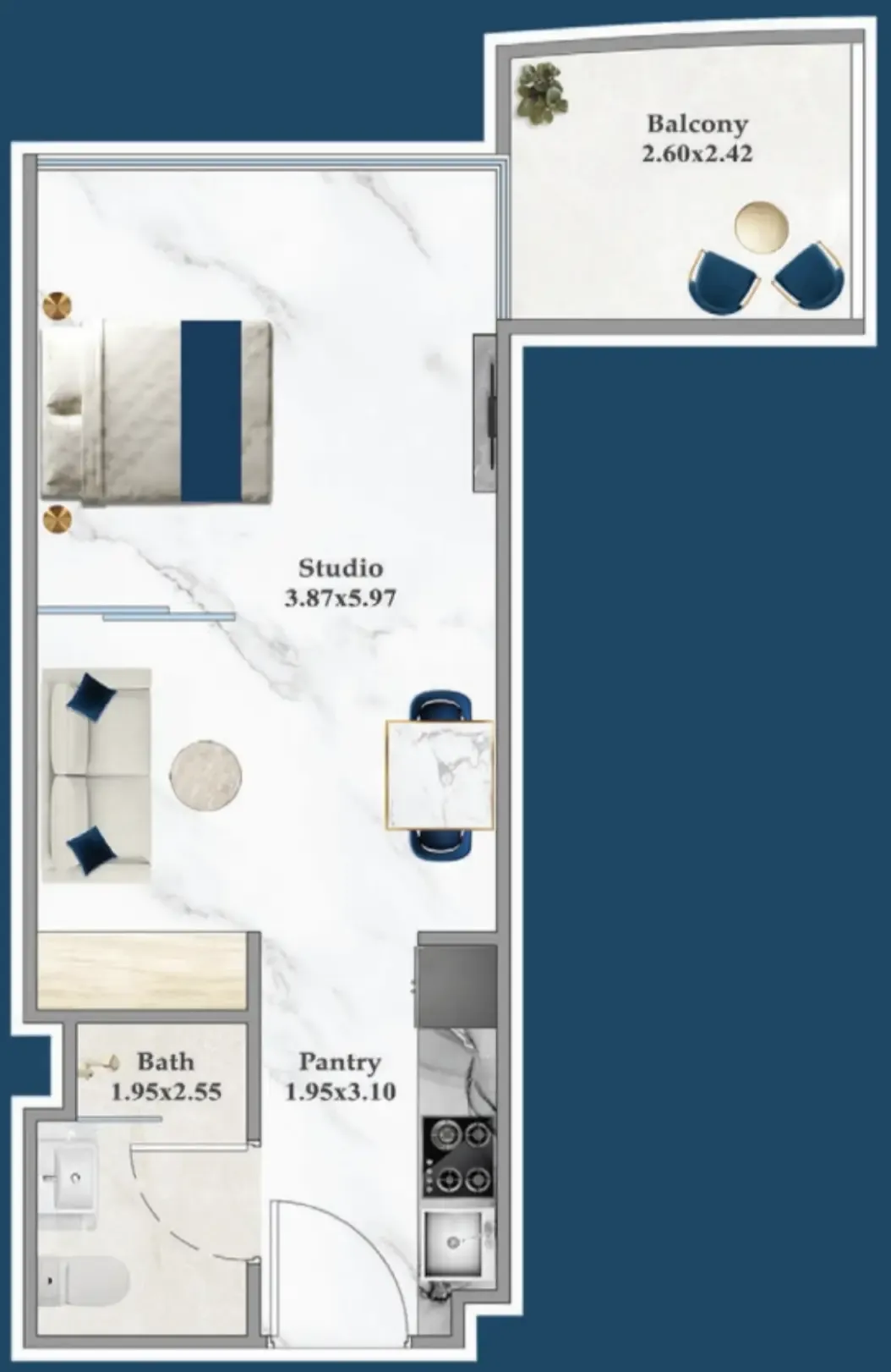 0 bedroom Apartments floor plan at Serenz