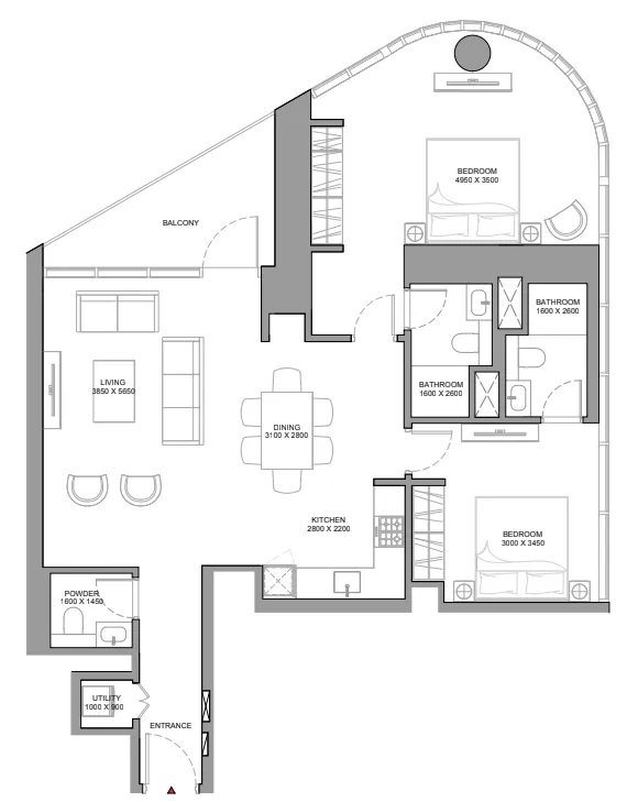 2 bedroom Apartments floor plan at Skyvue Stellar