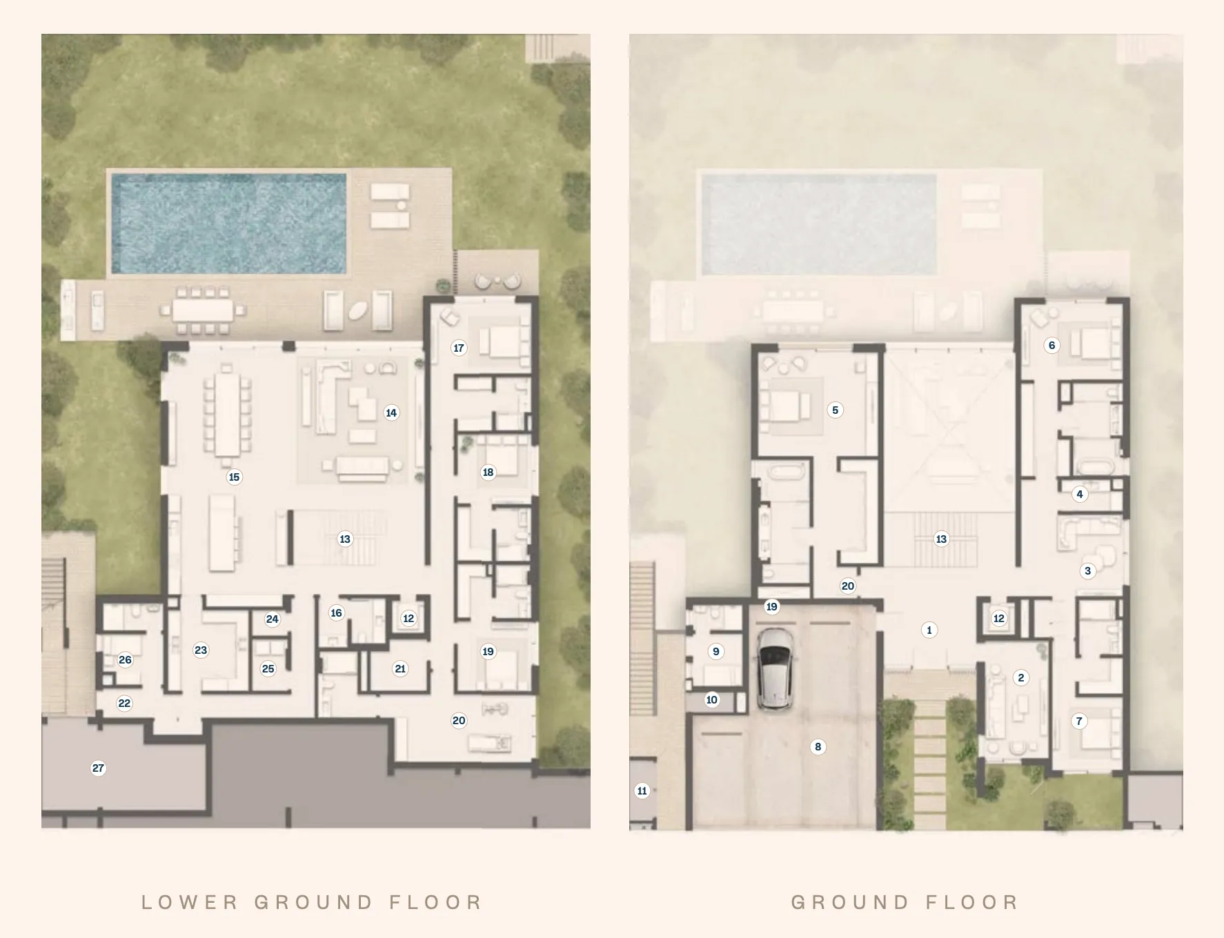 6 bedroom Villa floor plan at Y Views at Bayn