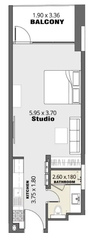 0 bedroom Apartments floor plan at Volna by Kasco