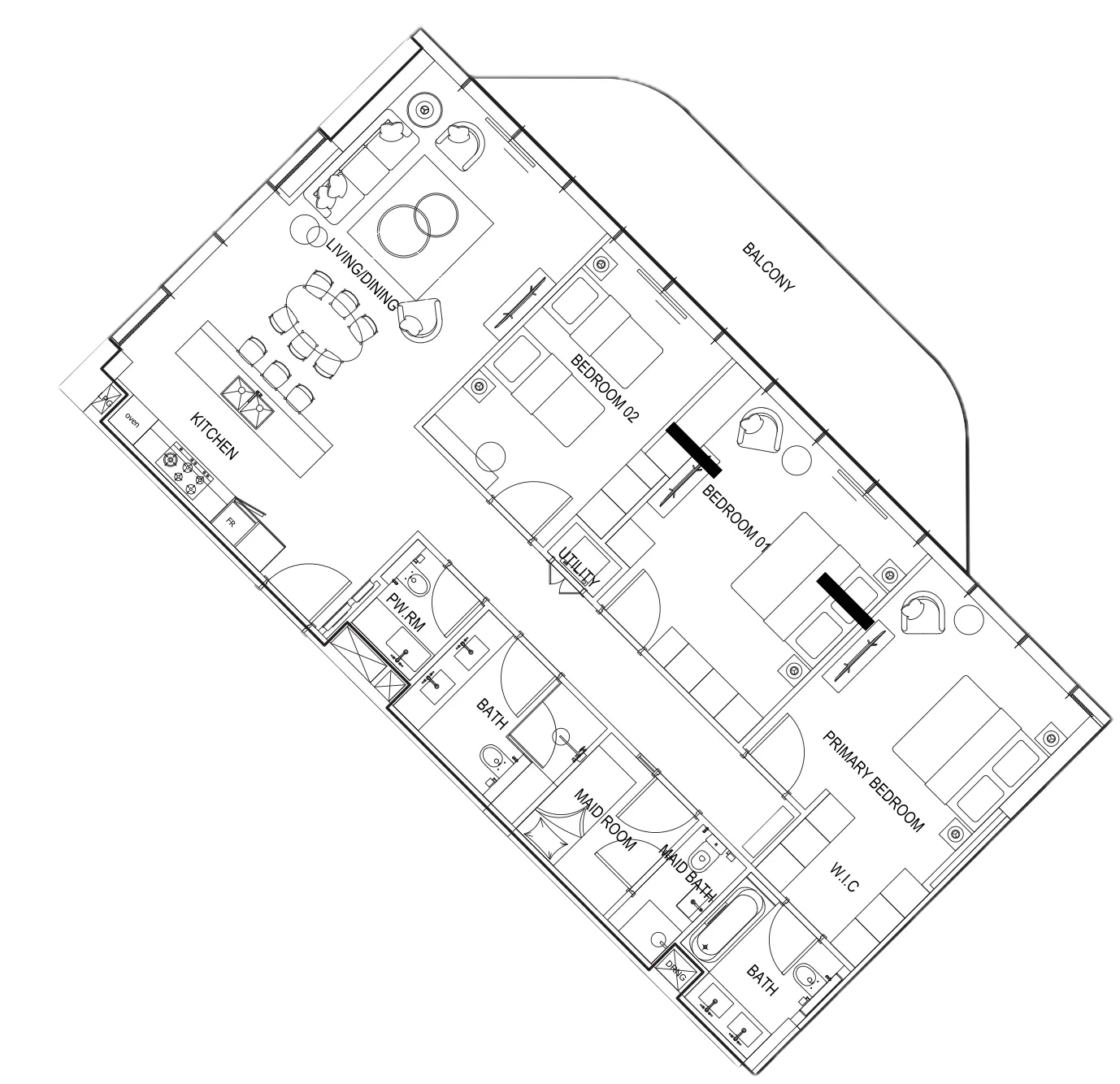 3 bedroom Apartments floor plan at Parkway by Prestige One
