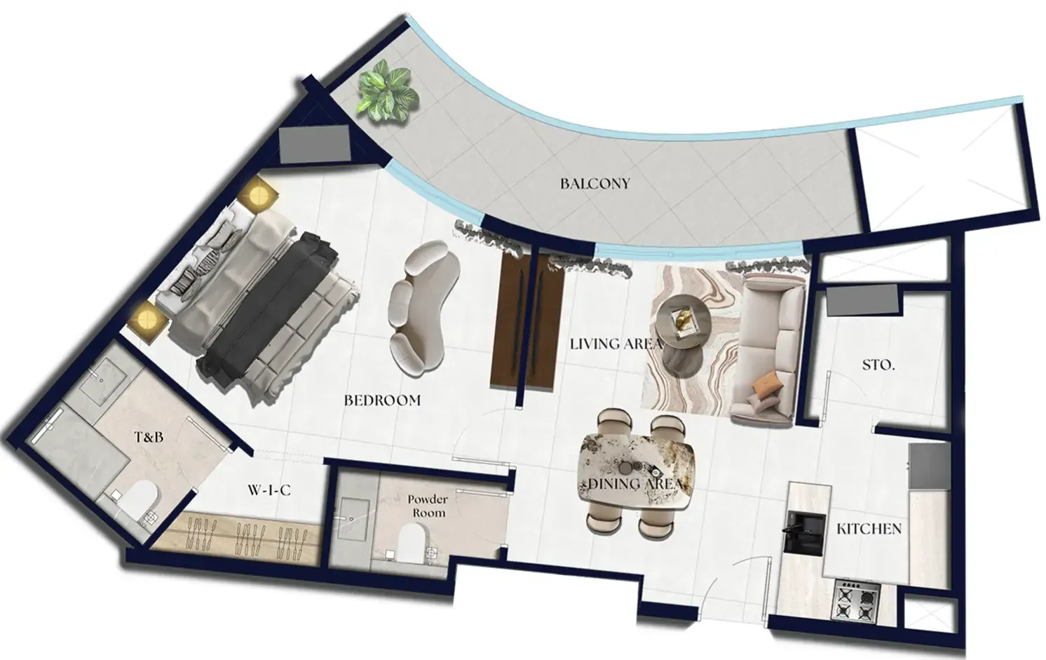 1 bedroom Apartments floor plan at Xenia Residence