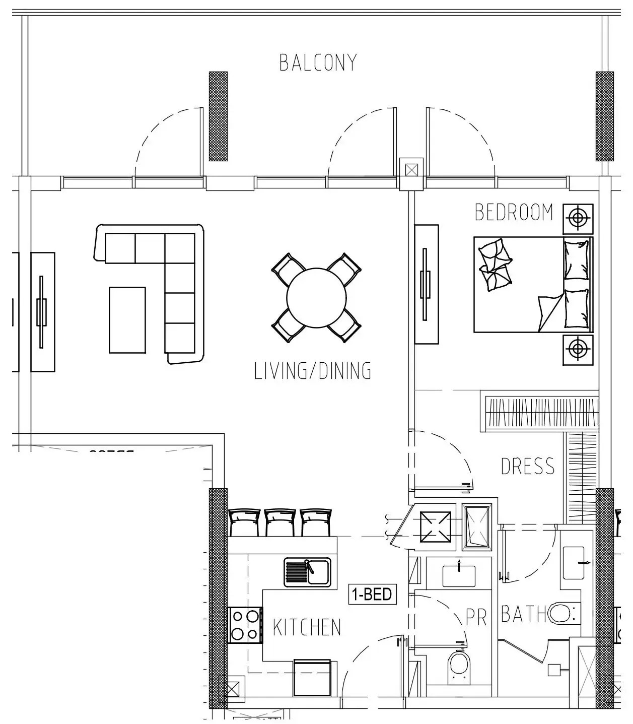 1 bedroom Apartments floor plan at Damac Riverside Views