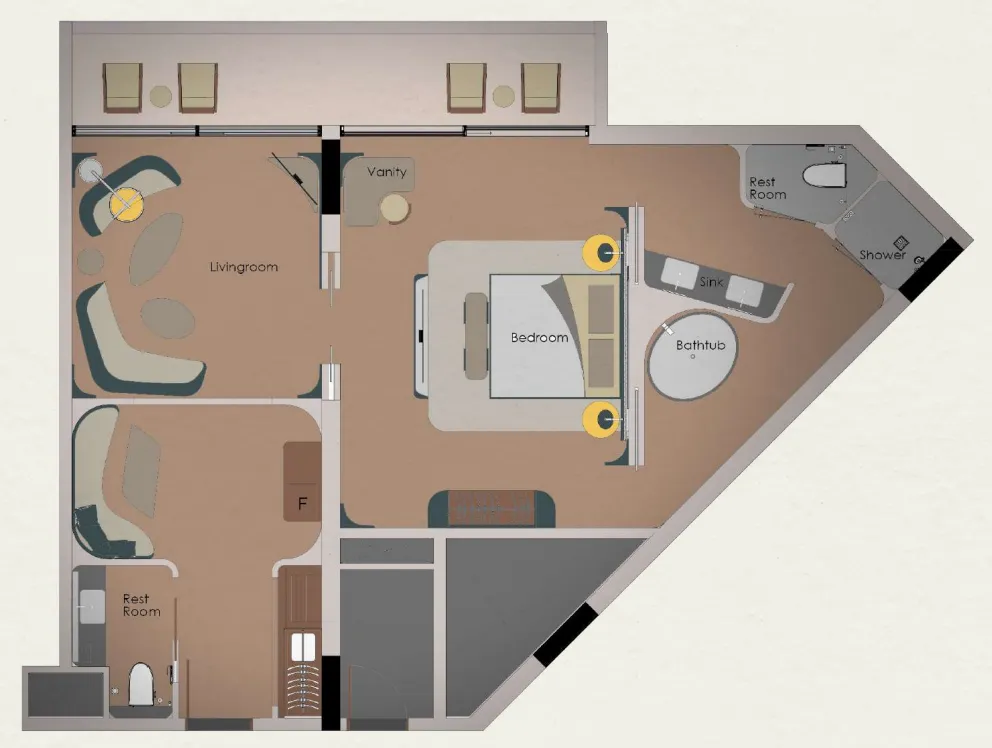 1 bedroom Apartments floor plan at Hotel London