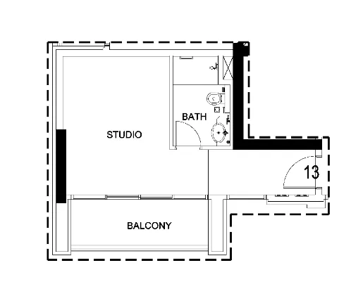 1 bedroom Apartments floor plan at Damac Hills 2 - Hotel Edge by Rotana