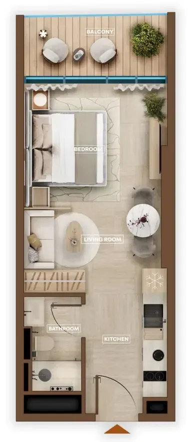0 bedroom Apartments floor plan at Sky Hills Astra