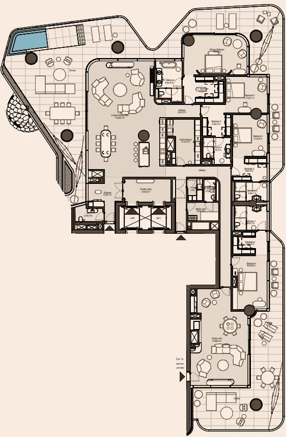 4 bedroom Apartments floor plan at Eywa Way of Water