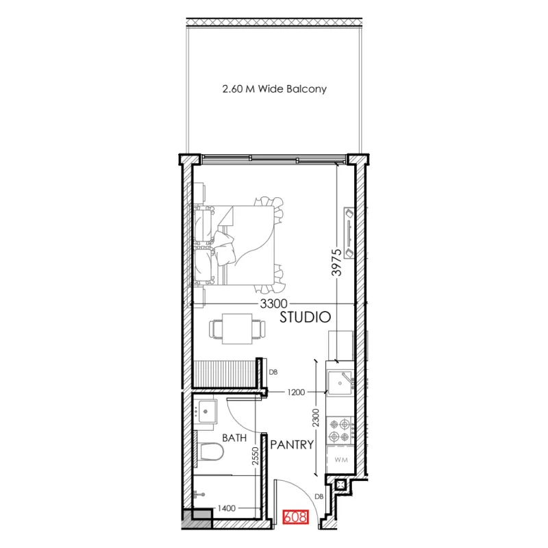 0 bedroom Apartments floor plan at Al Haseen Residences 5