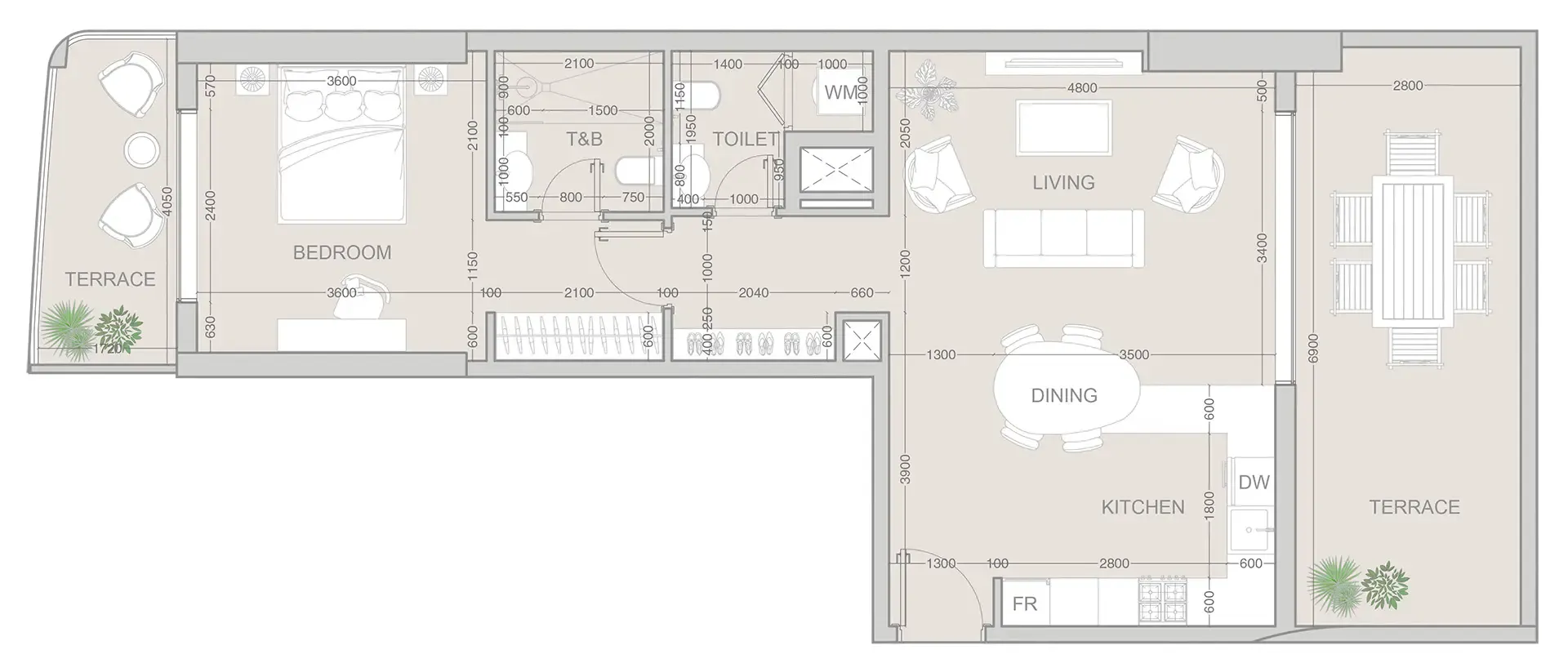 1 bedroom Apartments floor plan at V1VID Tower