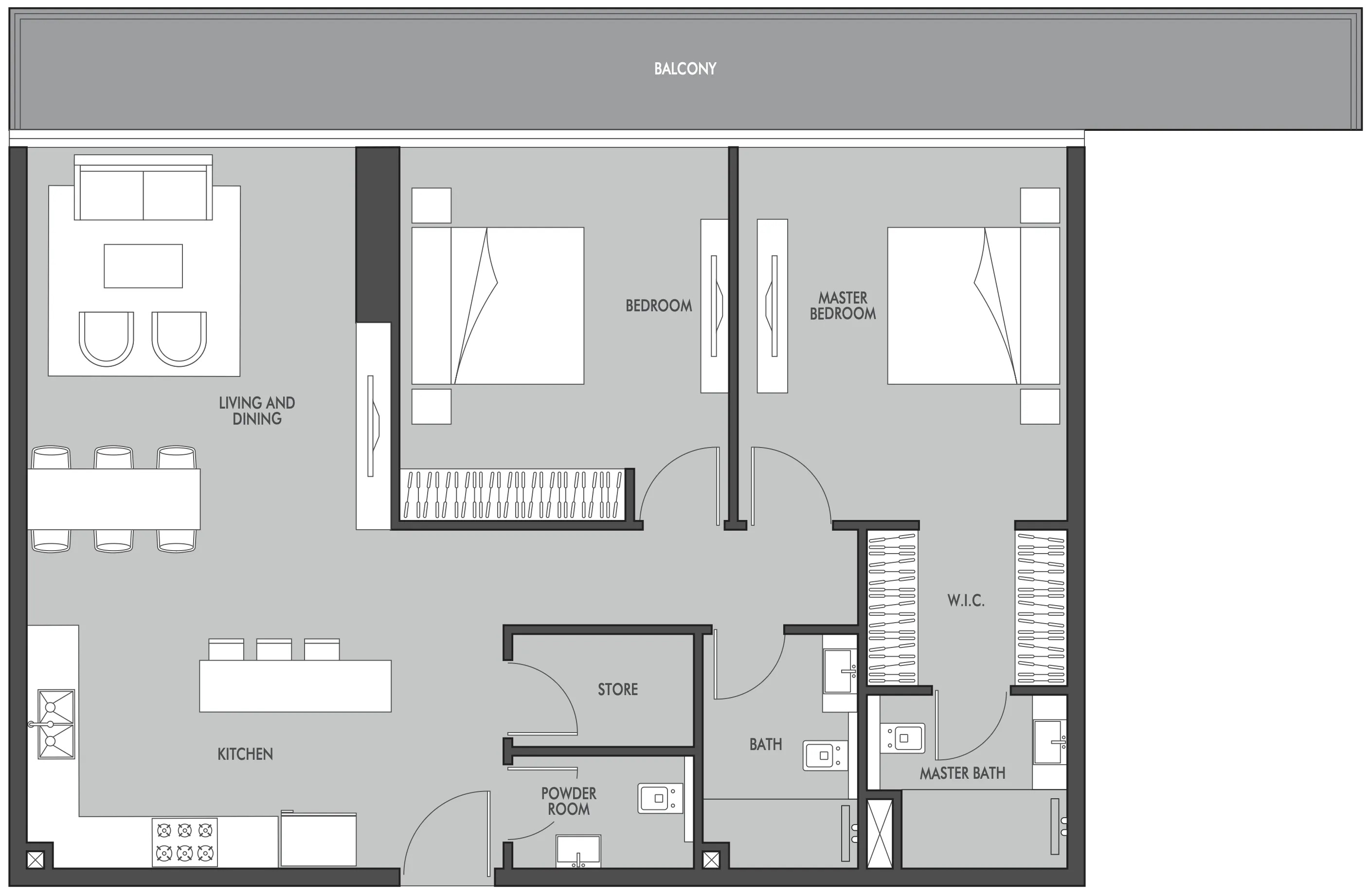 2 bedroom Apartments floor plan at Golf Place