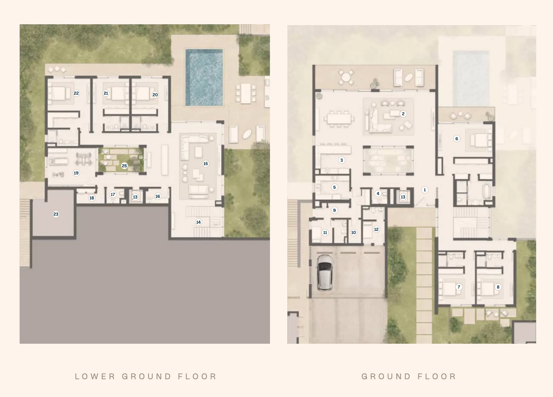 6 bedroom Villa floor plan at Y Views at Bayn